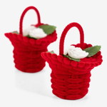 Бархатистый футляр корзина с цветами для серёжек