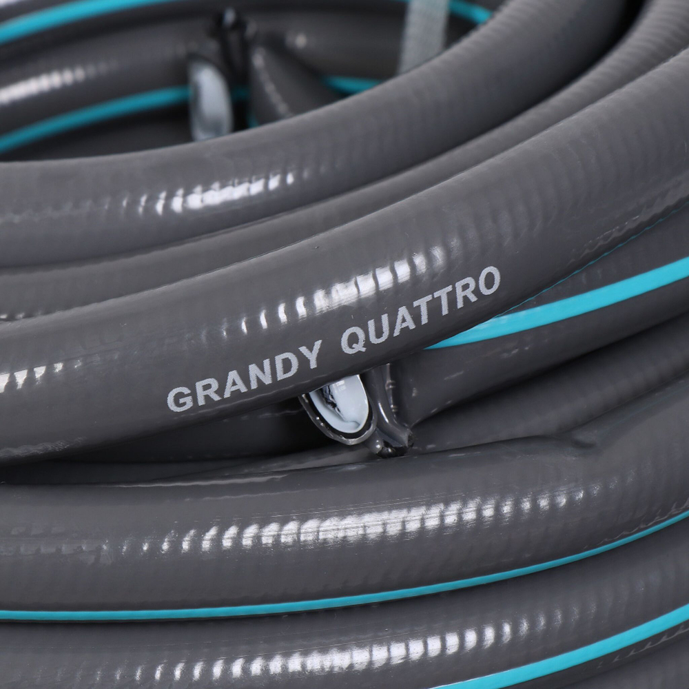 Шланг поливочный, 3/4 '', d20 мм, 21 атм, армир, 20 м, 4 сл, Grandy, Quattro, ПВХ, всесезонный, анти