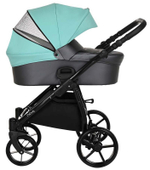 Детская коляска Tutis Novo Reflective 3 в 1 1142236 Кожа Antracite Metalic/Mint