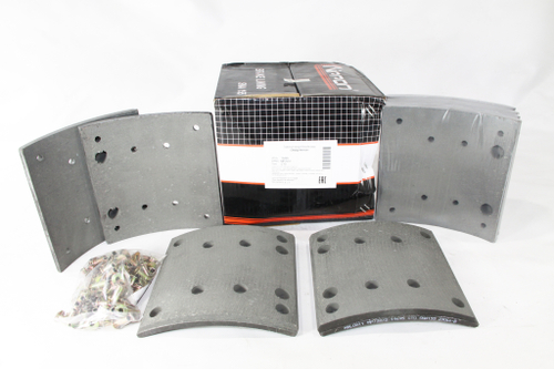 Рем. комплект тормозных накладок а/м МАЗ-101, 5440, КАМАЗ-6580 передняя ось УРАЛ-6370 средний/задний (Сверлён./расточенные/с заклёпками (пустотелые)/ширина 180мм./ к-т 8 шт./ повышенная термостойкость/ 19495,19487,81.50221.0849/ номинал STD) ALLIED NIPPON