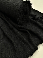 Твид шерсть с хлопком, п/э и п/а Chanel черный с фактурный