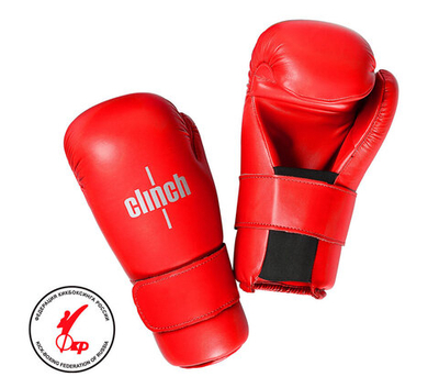 Перчатки полуконтакт Clinch Semi Contact Gloves Kick красные C524
