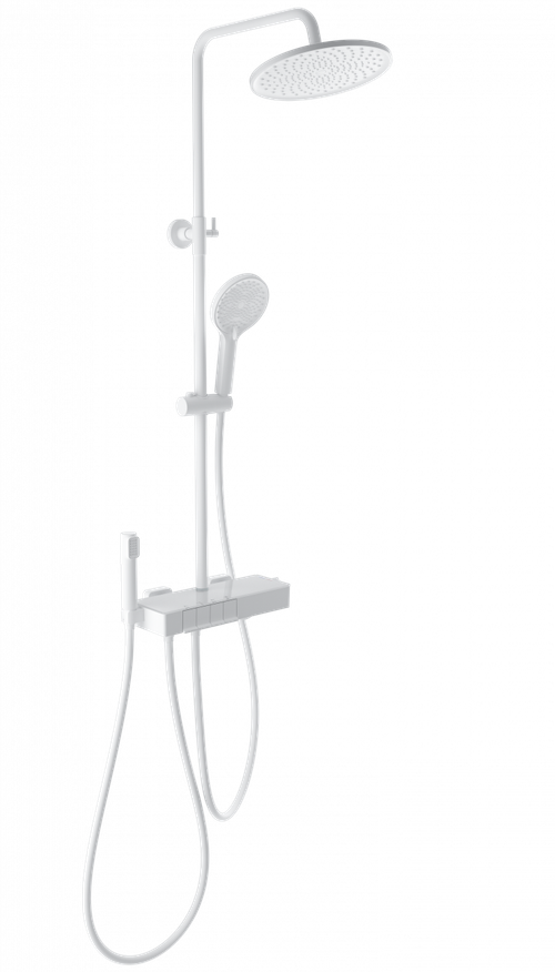 Душевая система с термостатом WONZON & WOGHAND MUSE Forte, Белый матовый (WW-B3580-MW)