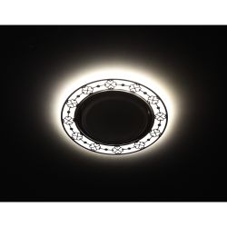DK LD28 WH/WH Светильник ЭРА декор cо светодиодной подсветкой GX53, белый/белый | Встраиваемые LED светильники