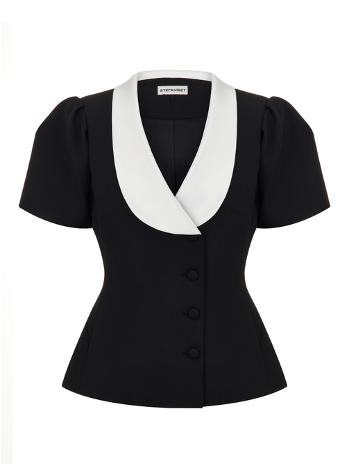 Жакет Odri с белым воротником, черный