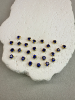 Шатоны 4 мм, Синий в золоте, 25 шт