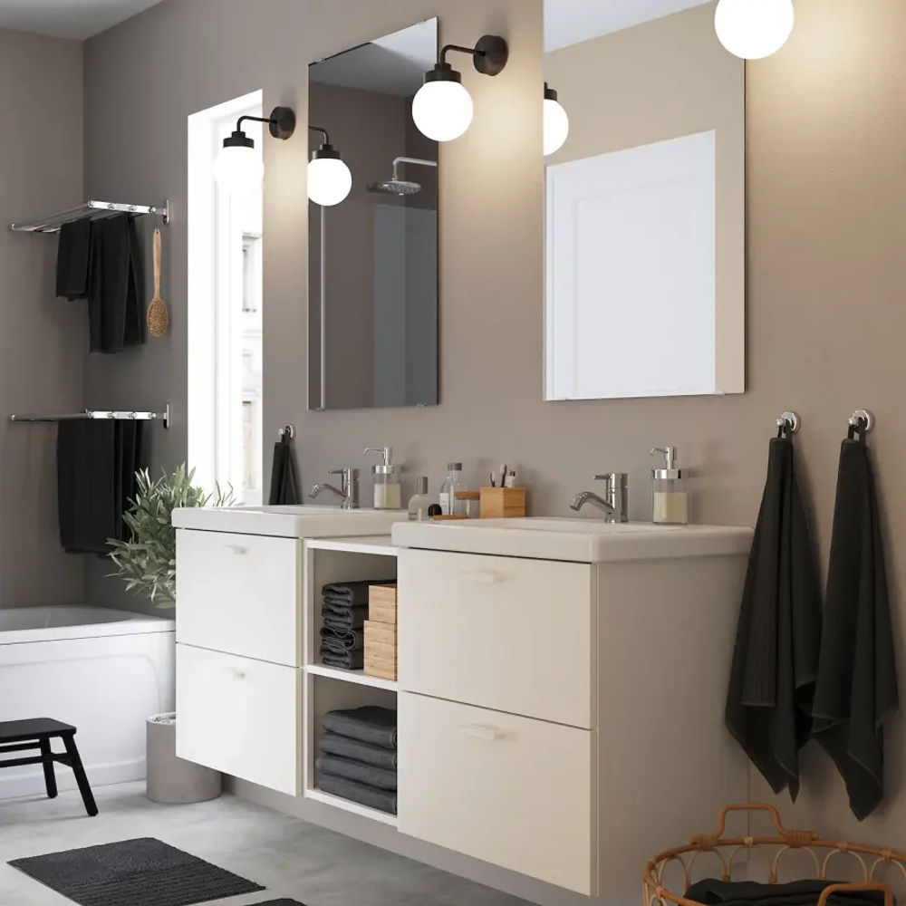 Комбинация для ванной - IKEA ENHET, 164х43х65 см, белый, ЭНХЕТ ИКЕА