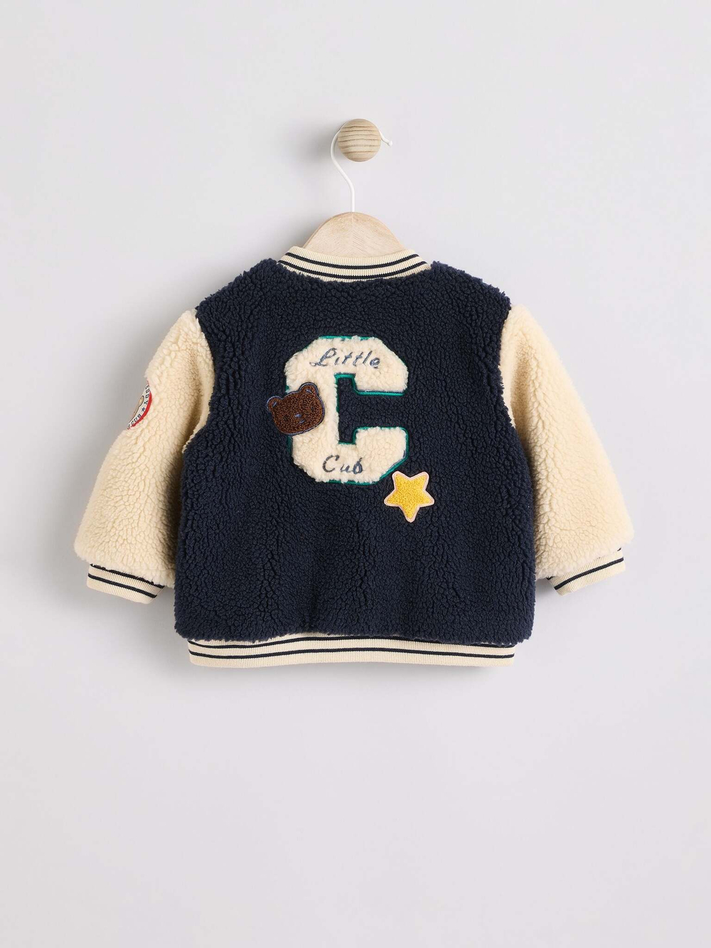 Флисовая куртка для малышей Next B79-296, Бежевый, Темно-синий