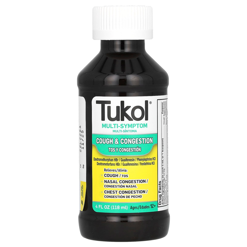 Tukol, средство от кашля и заложенности носа, для детей от 12 лет, 118 мл (4 жидк. унции)