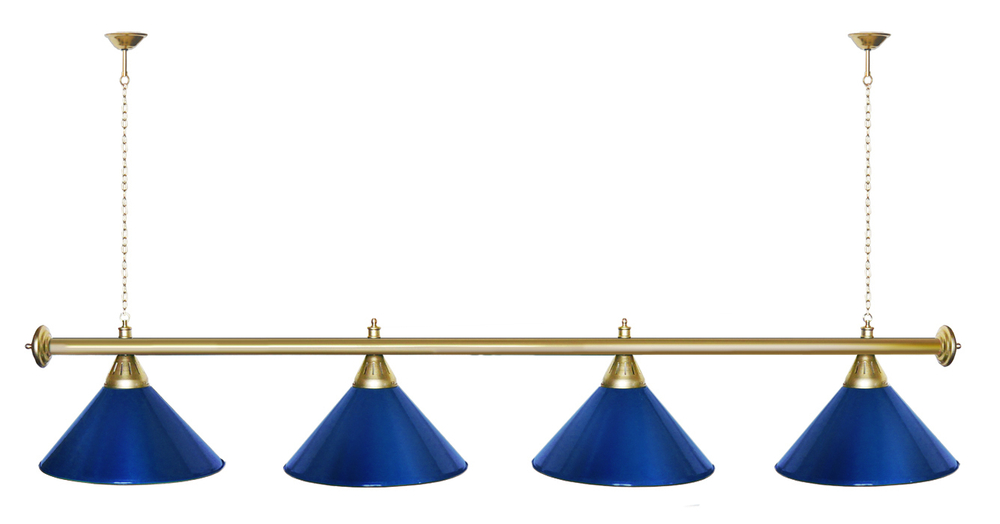 Лампа STARTBILLIARDS 4 пл. (плафоны зеленые,штанга золотая,фурнитура золото)