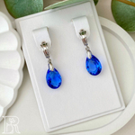 LEFIREL' Серьги серебряные женские "Вивьена" с кристаллами Swarovski / ювелирные украшения из родированного серебра 925