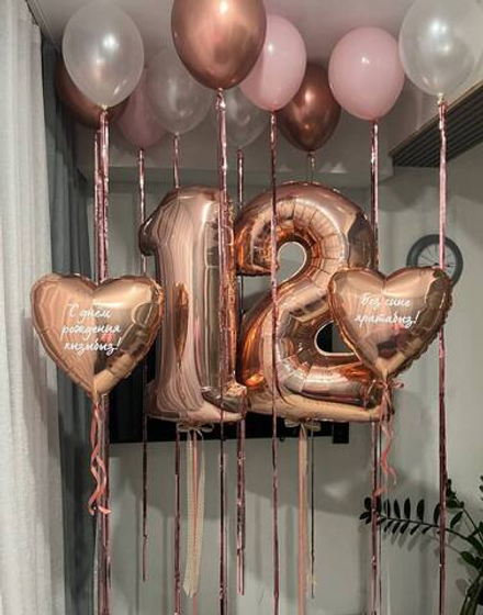 Набор шаров для девушки розовое золото