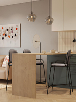 Стул полубарный LATITUDE Ror, 2 Frame, велюр, черный/серый