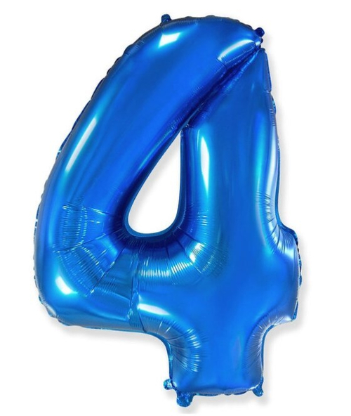 Шар цифра №4 Синий