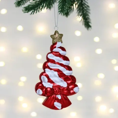 Елочная игрушка «Сладкая ёлочка» 7,5*1,5*14 см, Красный