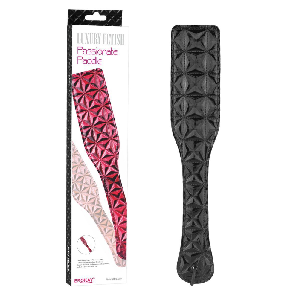 Чёрный пэддл с геометрическим узором - 32 см. (Цвет: черный)