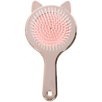 Расчёска массажная зеркальная «КИТИ СЕТ», цвет благородное золото, 19.5*10см (коробка PVS)