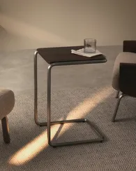 Журнальный столик Tarsel из 100% орехового шпона с конструкцией из матовой стали