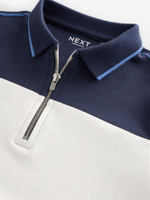 Поло с молнией для мальчика Next E45-617, Темно-синий