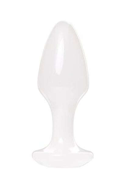 Белая акриловая анальная втулка - 8 см.