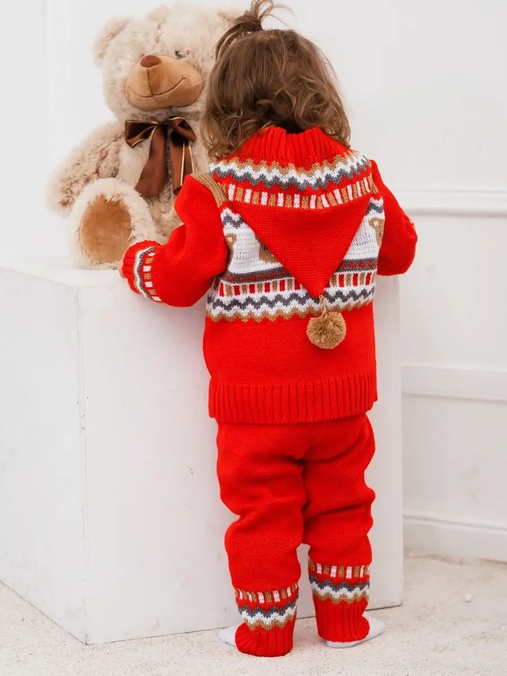 Костюм вязаный для малышей для новорожденных "Мишки"