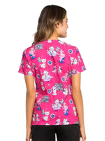 Топ медицинский женский Cherokee CK614, котики-собачки, M (Футболка рабочая)