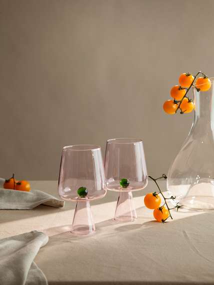 Набор бокалов для вина orb, 400 мл, розовый/зеленый, 2 шт.