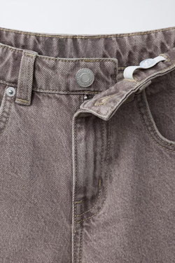 ZARA ДЖИНСОВЫЕ ШОРТЫ, ЦВЕТ МАЛЬВЫ