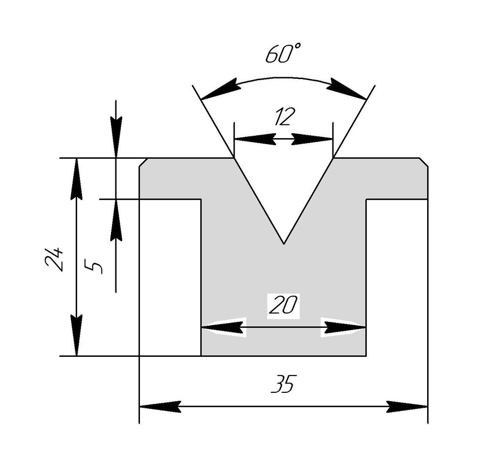 Полиуретановая вставка IPU 32612 60° V12