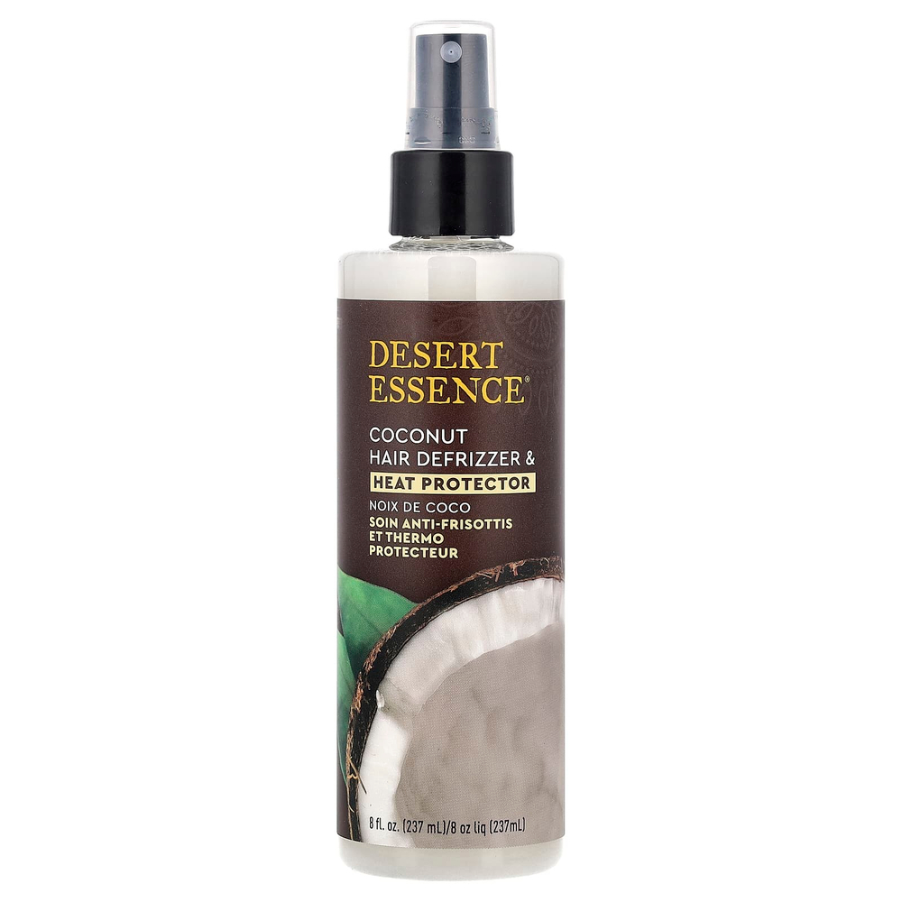 Desert Essence, Выпрямляющее средство и термозащита для волос с кокосом, 237 мл (8,5 жидкой унции)