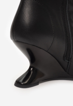 boot heel black leather