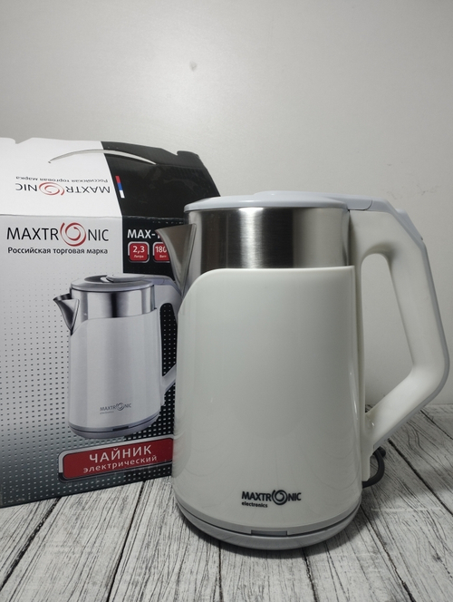Чайник 2,3л нерж двойные стенки Maxtronic 1800Вт 1017  MAX