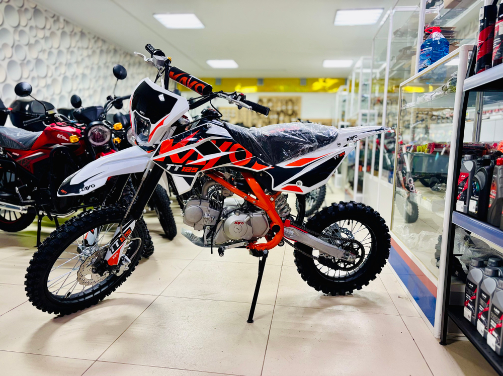 ПИТБАЙК KAYO BASIC K125EM 17/14 KRZ (МЕХАН. СЦЕПЛ., ЭЛ. СТАРТЕР 2024 Г.)