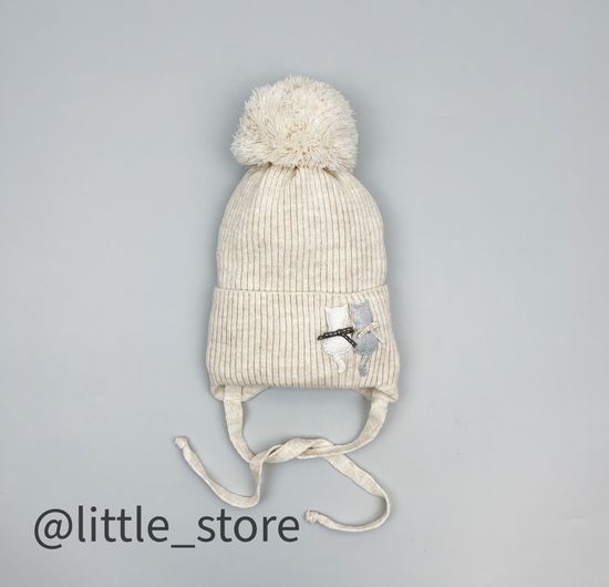 Шапка зимняя "Котики" Св бежевая