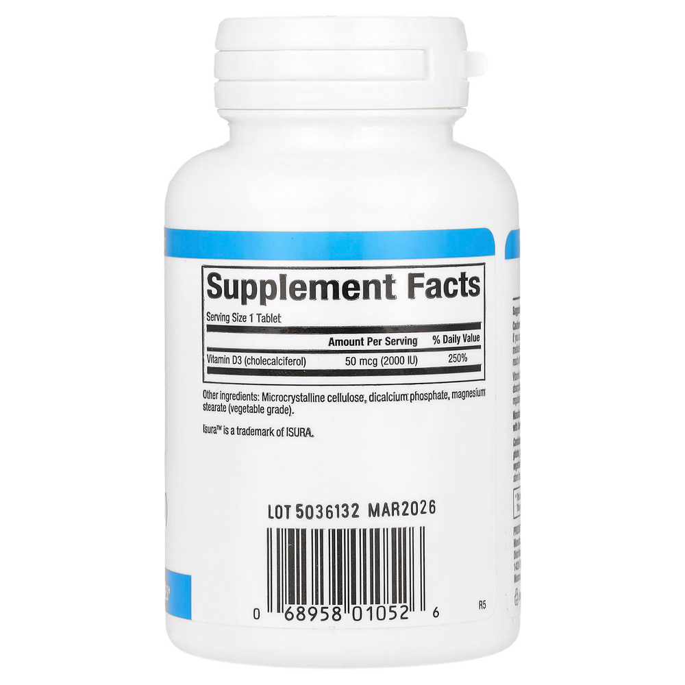 Natural Factors, витамин D3, 50 мкг (2000 МЕ), 90 таблеток