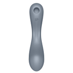 Серый вибромассажер с вакуумной стимуляцией Curvy Trinity 1 (Цвет: серый)