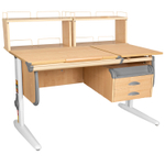 Растущая парта СУТ 25 с задними полками СУТ.15.240 и навесной тумбой (1200×880 мм)