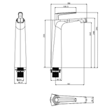 Смеситель для раковины Высокий Grocenberg GB3025MG Матовое золото