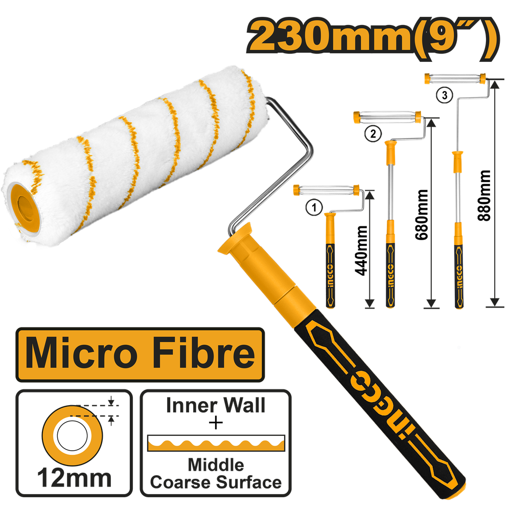 Валик микрофибра с рукояткой 230 мм ,мин 440 мм макс 880 мм