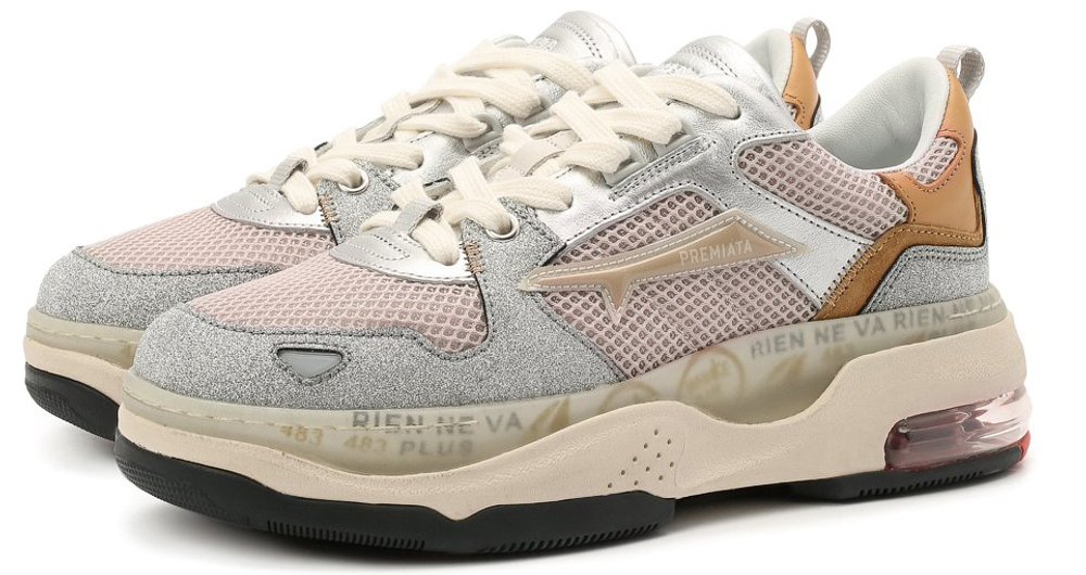 Premiata Drake 089 Серые с розовым