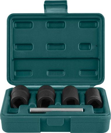 AN040120 Спиральные головки для демонтажа поврежденного крепежа в наборе, 17, 19, 21, 22 мм, 5 предметов