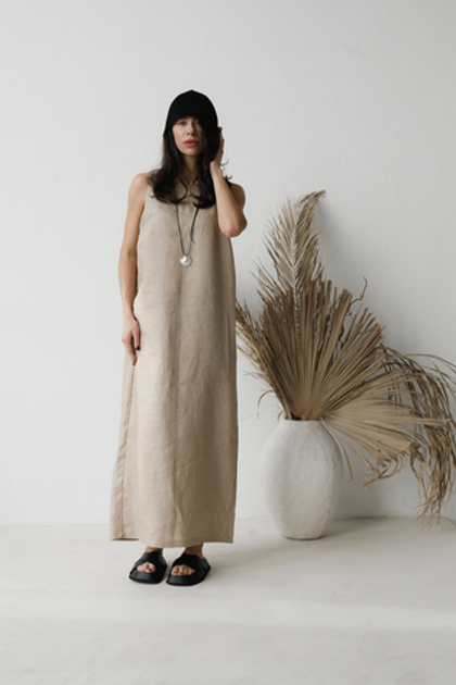 Сарафан лён MAXI (пшеничный)