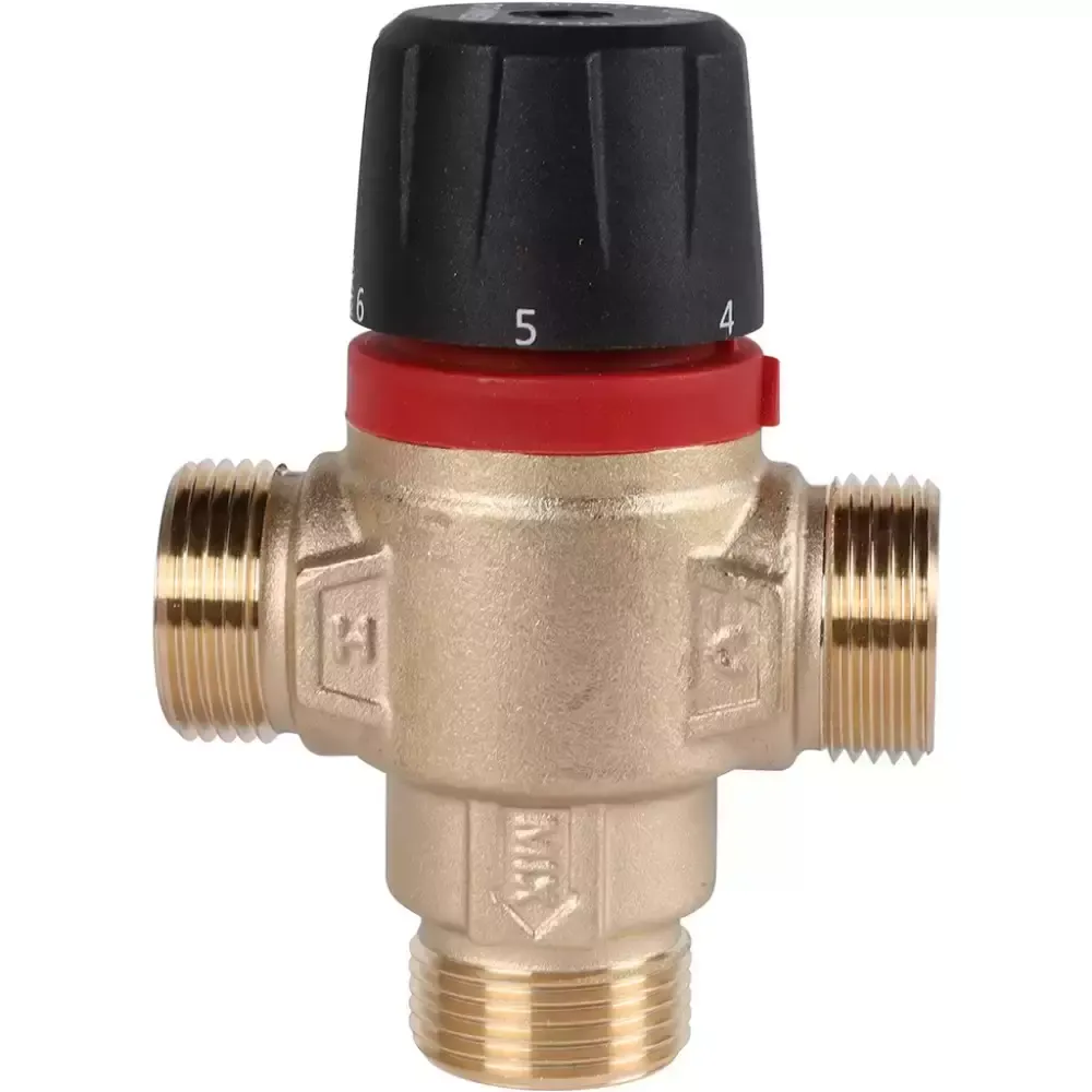 ROMMER Термостатический смесительный клапан для систем отопления и ГВС 3/4  НР 20-43°С KV 1,6 (боковое смешивание) RVM-0121-164320