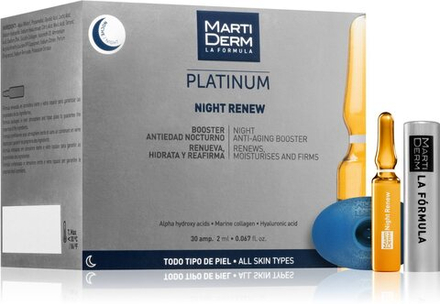 MartiDerm Platinum Night Renew - сыворотка-пилинг с отшелушивающим эффектом в ампулах /   30x2  ml  / GTIN 8437000435594