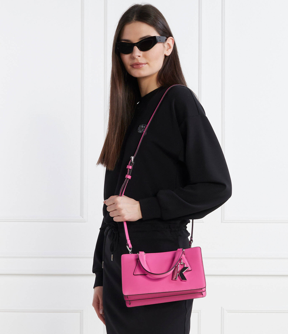 Кожаная сумка через плечо k/lock sm Karl Lagerfeld - розовый(240W3049)