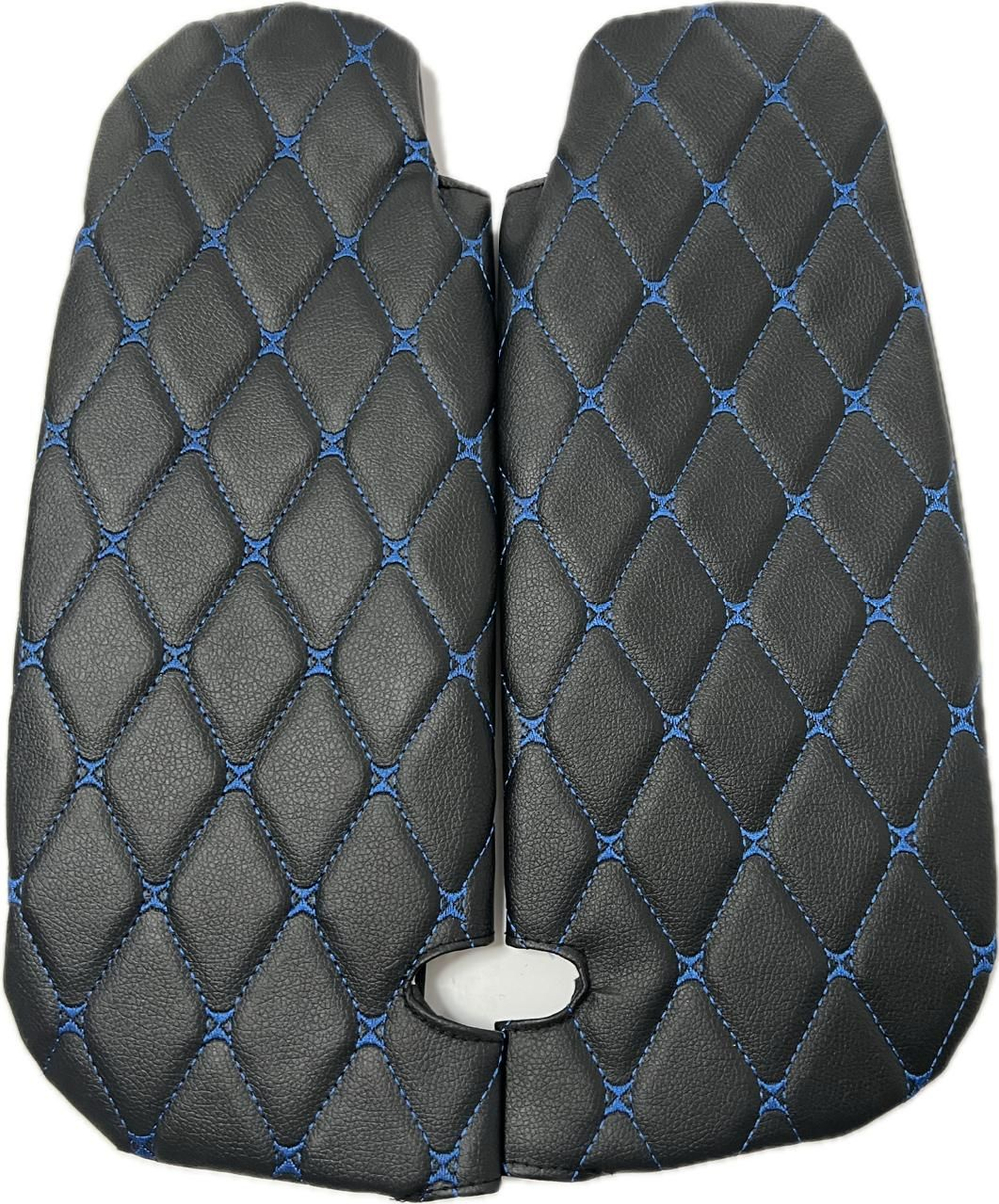 Чехлы на козырьки ЛАДА Гранта, Калина 1-2, Датсун (синяя нить Бабочка)