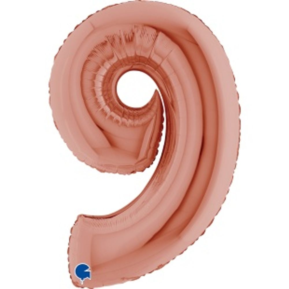 G Шар 40'' / 102 см "Цифра 9" Розовое Золото (БГ-60)
