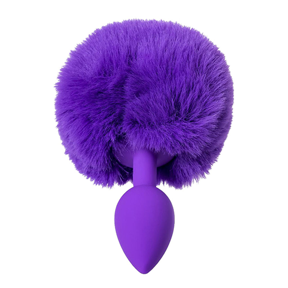 Фиолетовая анальная втулка 13см с фиолетовым пушистым хвостиком ToyFa ToDo Sweet Bunny 357014