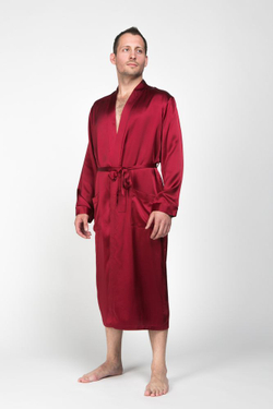 Халат шелковый мужской Luxe Dream винный