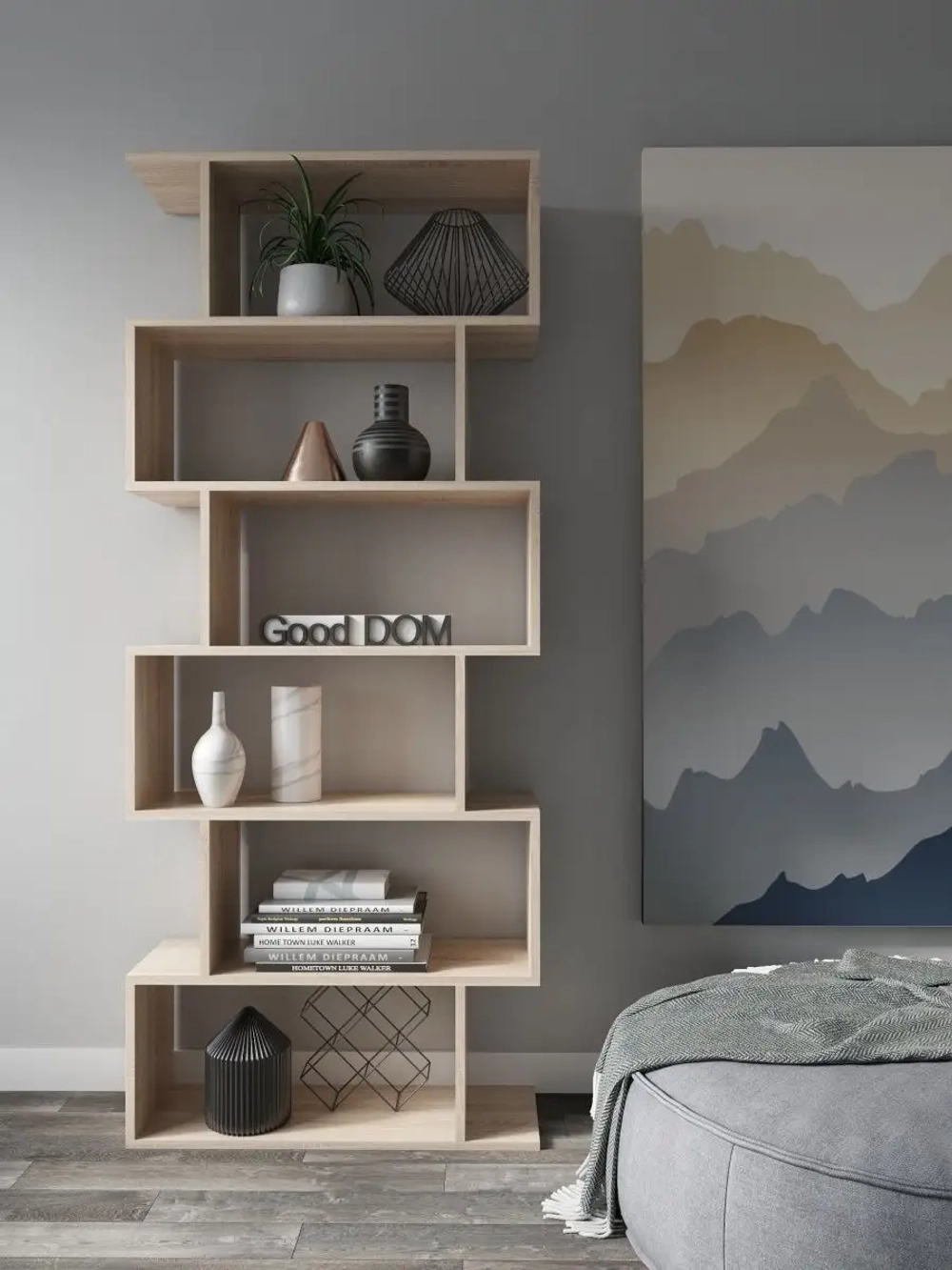 Стеллаж деревянный, полка для книг, игрушек, этажерка